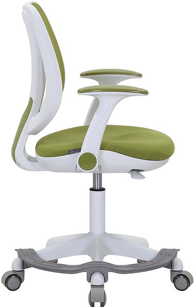 Kancelárska stolička DALENOR Detská stolička Sweety, textil, biela podnož/zelená ...