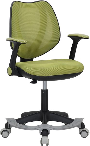 Kancelárska stolička DALENOR Detská stolička Sweety, textil, čierna podnož/zelená ...