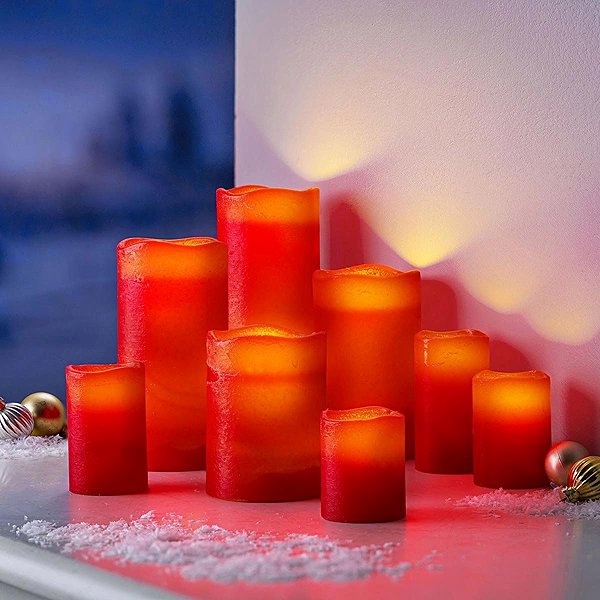 LED candle DM Hausfrau LED candles, set of 8, red.