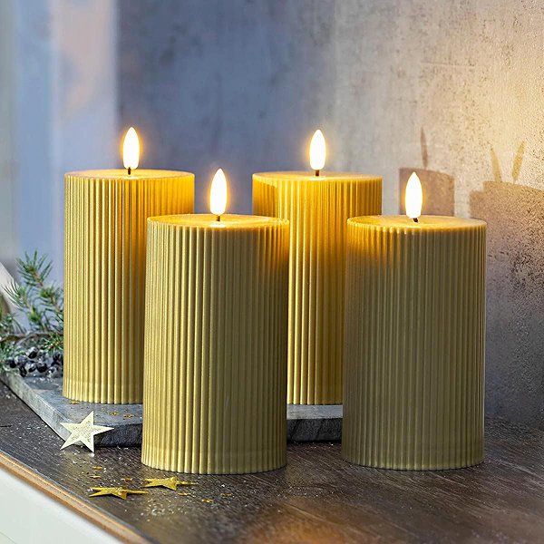 LED candle DM Hausfrau LED candle Stricia, 4pcs, gold .