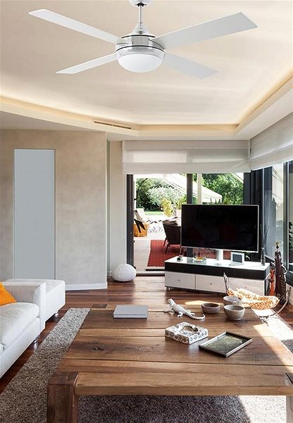 Ceiling Light FARO 33701 - Ceiling Fan ICARIA with Remote Control 2xE27/20W/230V Grey Lifestyle