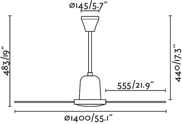 Fan FARO 33002 - Ceiling Fan INDUS Technical draft