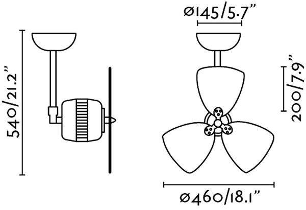 Fan FARO 33450 - Ceiling Fan VEDRA Technical draft