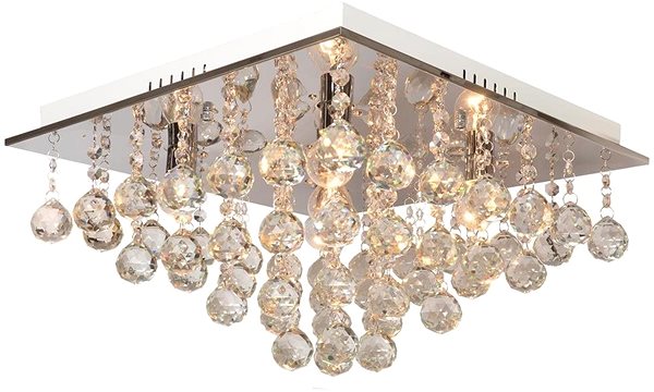 Ceiling Light Crystal Ceiling Lamp CLARION SQUARE 5xE14/60W/230V Screen