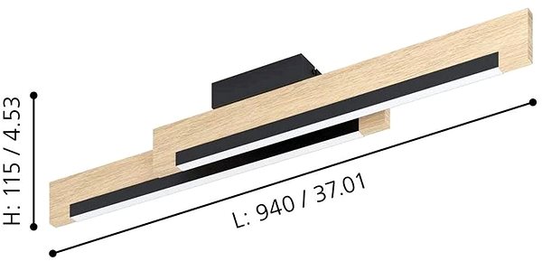 Ceiling Light Eglo - LED Dimmable Ceiling Light 2xLED/10W/230V Technical draft