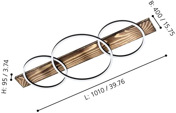 Ceiling Light Eglo - LED Ceiling Light 3xLED/12W/230V Technical draft