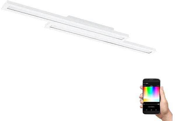 Ceiling Light Eglo - LED RGB Dimmable Ceiling Light SALITERAS-C 2xLED/10W/230V ...