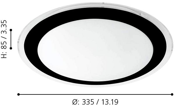 Ceiling Light Eglo - LED Ceiling Light LED/18W/230V Technical draft