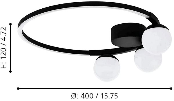 Ceiling Light Eglo - LED Ceiling Light LED/22W/230V Technical draft