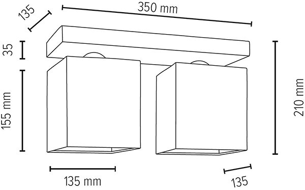 Ceiling Light Ceiling Light GREAT 2xE27/25W/230V Technical draft