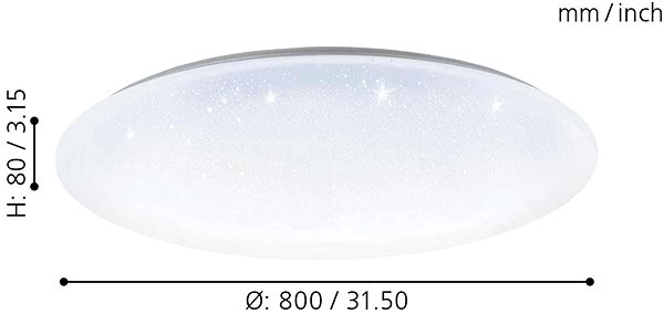 Ceiling Light Eglo - LED RGB Dimmable Ceiling Light TOTARI-C LED/43W/230V + DO Technical draft