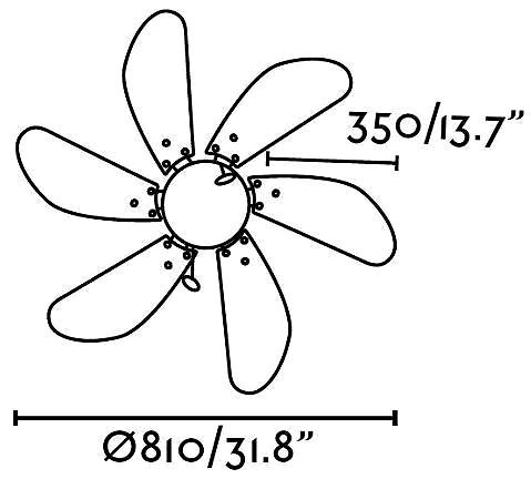 Fan FARO 33179 - Ceiling fan PALAO 1xE14/40W/230V Technical draft