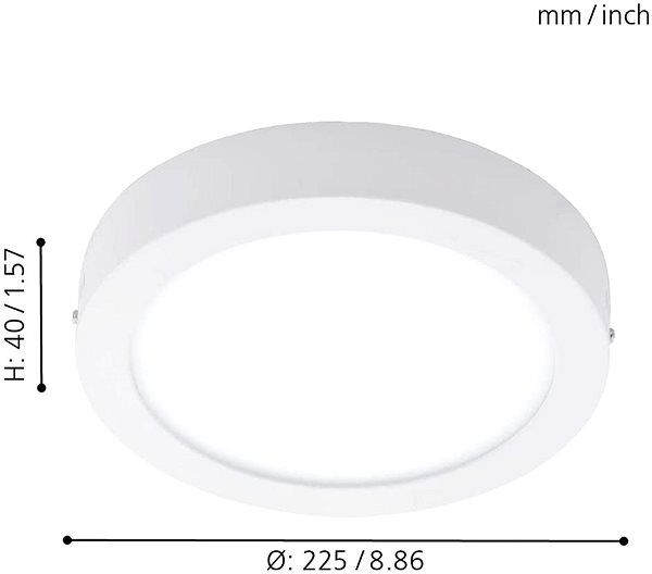 Ceiling Light Eglo - LED RGBW Dimmable Ceiling Light FUEVA-C LED/15,6W/230V Bluetooth Technical draft