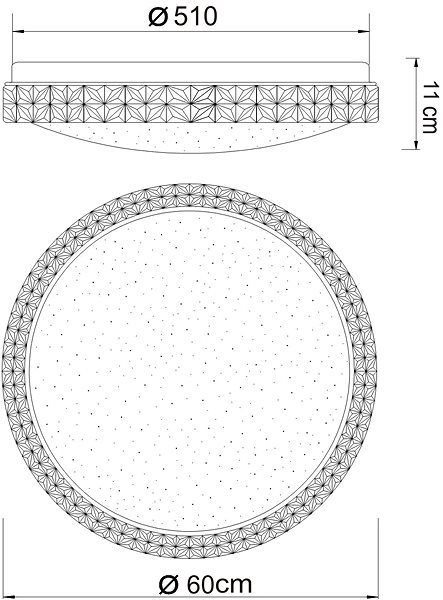 Ceiling Light Globo - LED Dimmable Ceiling Light LED/40W/230V + DO Technical draft