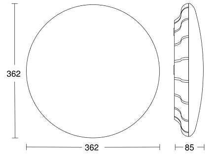 Ceiling Light Steinel 035853 - LED Ceiling Lamp with Sensor RS PRO LED/26W/230V 3000K Technical draft
