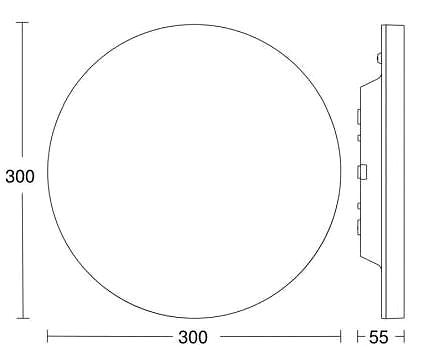Ceiling Light Steinel 057046 - LED Ceiling Light with Sensor RS PRO LED/9W/230V IP40 4000K Technical draft