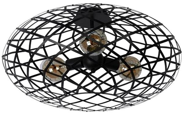 Ceiling Light Lucide 21117/65/30 - Ceiling Light WOLFRAM 3xE27/60W/230V Black Screen