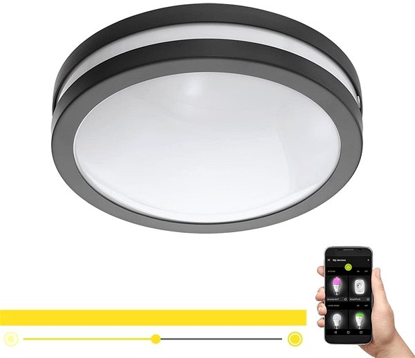 Ceiling Light Eglo - LED Dimmable Bathroom Ceiling Light LOCANA-C LED/14W/230V Bluetooth IP44 Features/technology