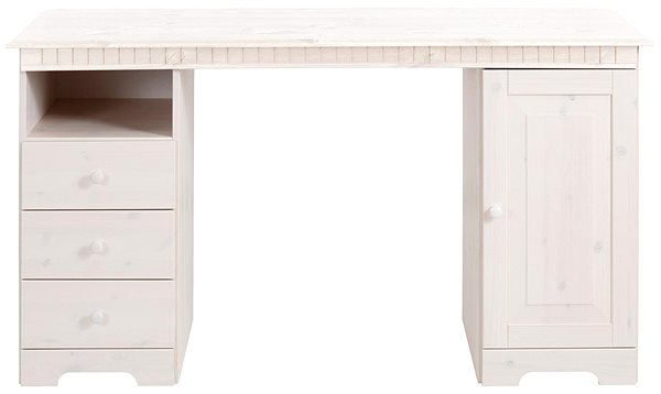 Písací stôl DANISH STYLE Linde 140 cm, biely ...