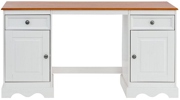 Íróasztal DANISH STYLE Meliss 160 cm, fehér/fenyő ...