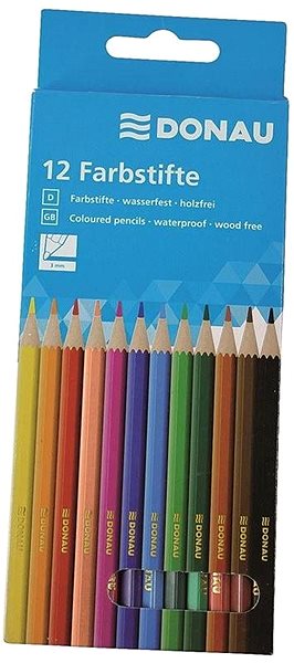 Színes ceruza DONAU, törhetetlen, 12 szín Csomagolás/doboz