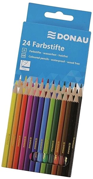 Színes ceruza DONAU, törhetetlen, 24 szín Csomagolás/doboz