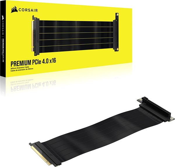 Adatkábel Corsair Premium PCIe 4.0 x16 Extension Cable 300mm ...