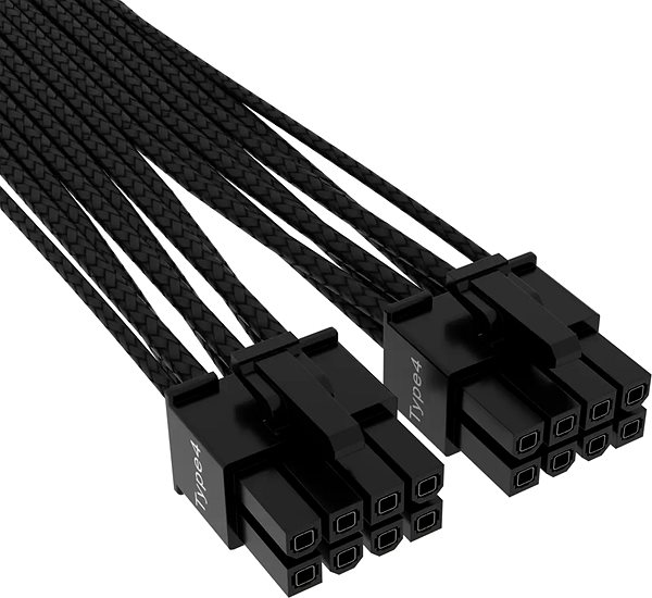 Tápkábel Corsair Premium Individually Sleeved 12+4pin PCIe Gen 5 12VHPWR 600W cable Type 4 Black ...