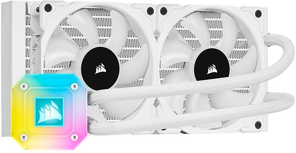 Water Cooling Corsair iCUE H100i Elite Capellix, White Lateral view