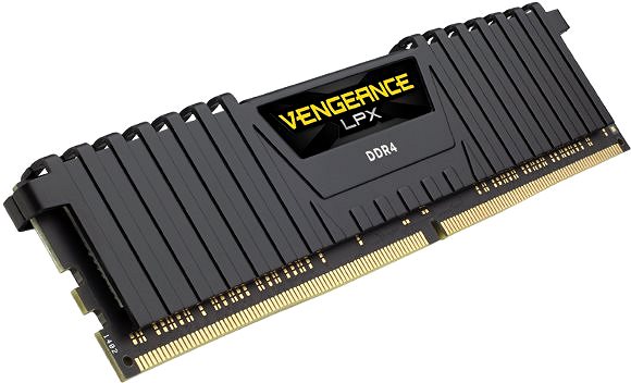 RAM Corsair 16GB KIT DDR4 3200MHz CL16 Vengeance LPX, Black Lateral view