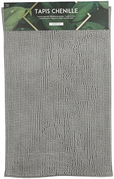 Fürdőszobai szőnyeg DOCHTMANN 50 × 80 cm, téglalap, világosszürke ...