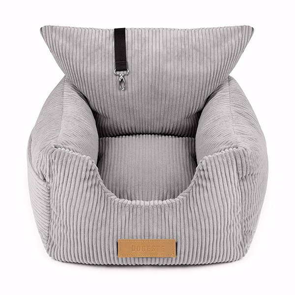 Dogeste Comfi light grey corduroy dog carrier.