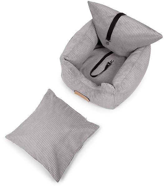 Dogeste Comfi light grey corduroy dog carrier.
