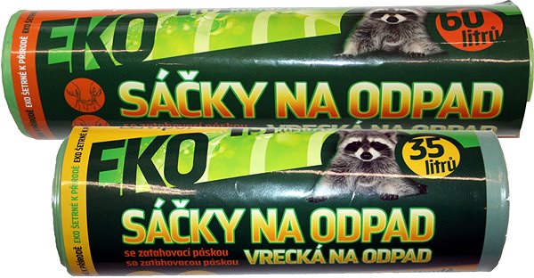 Szemeteszsák VIPOR LDPE Eko szalaggal 35 l, 15 db, zöld ...