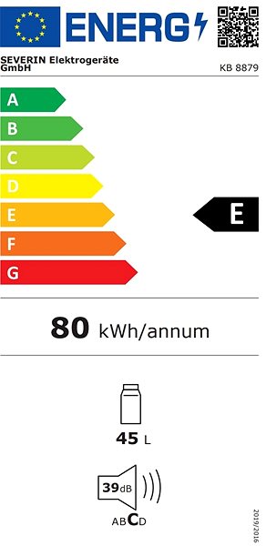 Mini chladnička Severin KB 8879 Energetický štítok