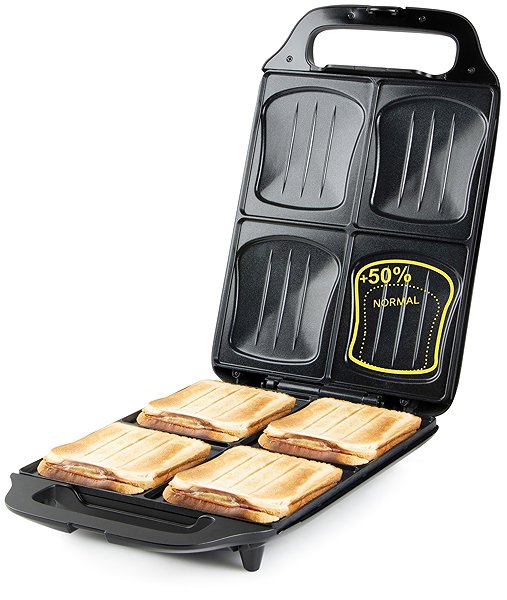 Sandwich Maker DOMO XXL sandwich maker for 4 sandwiches - black DO9296C ...