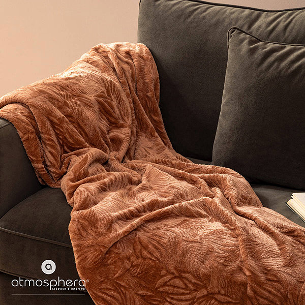 Deka Atmosphera Ryo s motivem listů, 125 × 150 cm, oranžová ...
