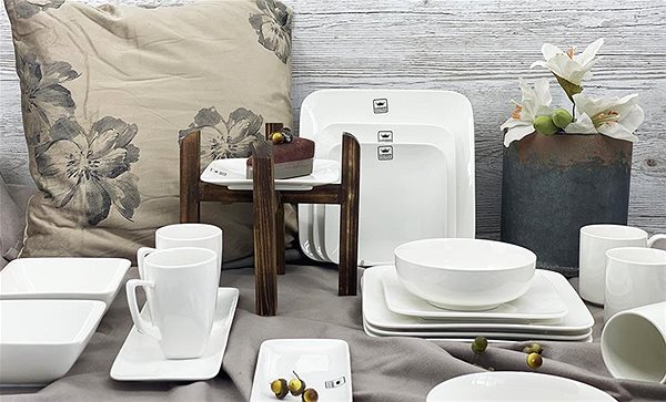Talíř By inspire Polévková miska Carré 728 ml, bílá ...