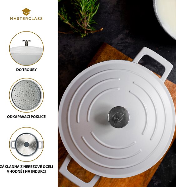 Pot MasterClass induction non-stick pot, 28 cm, 4 l, grey ...