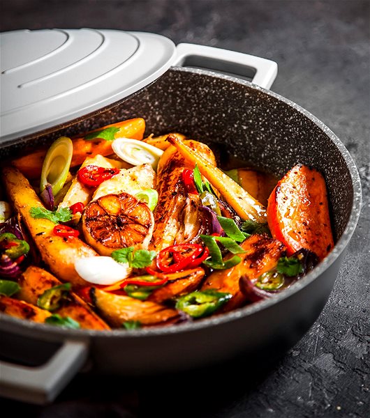 Pot MasterClass induction non-stick pot, 28 cm, 4 l, grey ...