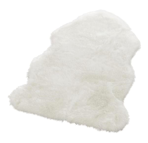 Koberec Kusový koberec Superior 103347 Uni White koža tvar kožušiny 90 × 140 cm ...