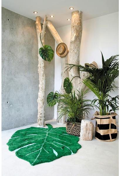Koberec Prírodný koberec, ručne tkaný Monstera Leaf 120 × 180 cm ...