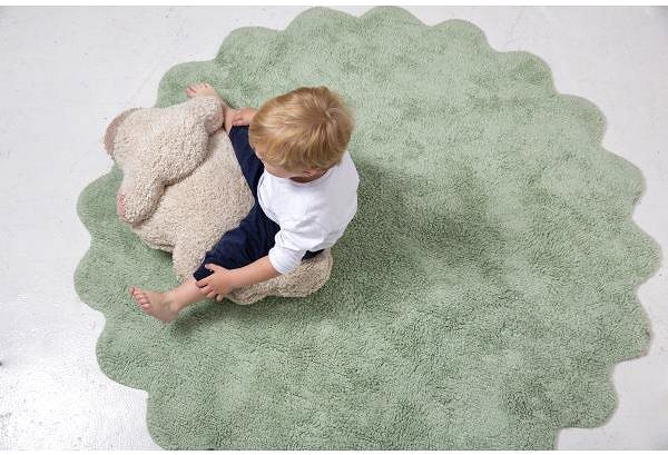 Koberec Prírodný koberec, ručne tkaný Puffy Sheep kvietok 140 × 140 cm ...