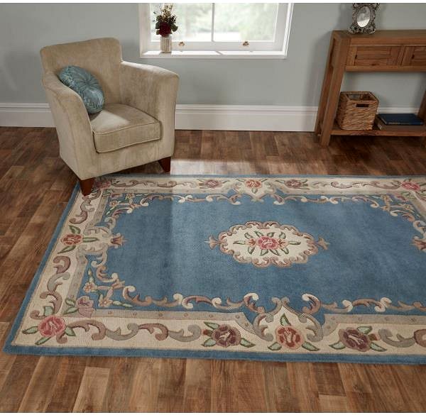 Koberec Ručne všívaný kusový koberec Lotus premium Blue 150 × 240 cm ...