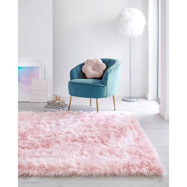 Koberec Kusový koberec Faux Fur Sheepskin Pink 120 × 170 cm ...