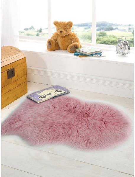 Koberec Kusový koberec Faux Fur Sheepskin Pink 120 × 170 cm ...