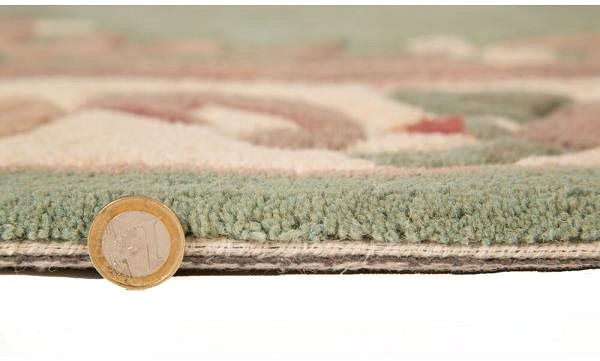 Koberec Ručne všívaný kusový koberec Lotus premium Green kruh 120 × 120 cm ...