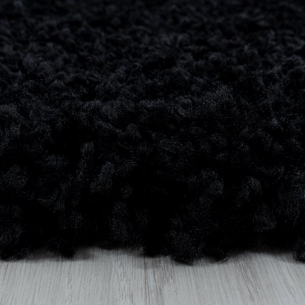 Koberec Kusový koberec Sydney Shaggy 3000 black kruh 80 × 80 (priemer) cm ...