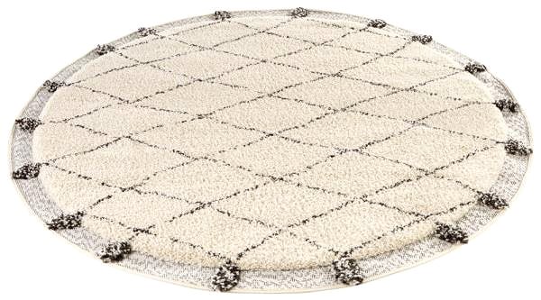 Koberec Kusový koberec Norwalk 105107 cream, grey kruh 160 × 160 o cm ...