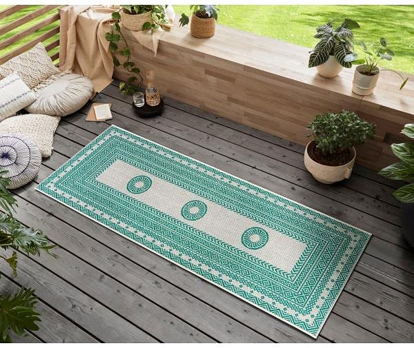 Koberec Běhoun Jaffa 105222 Sage green Cream 70 × 300 cm ...